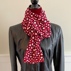 Red and Black Buffalo Check Paw Print Flannel Infinity Scarf image 3