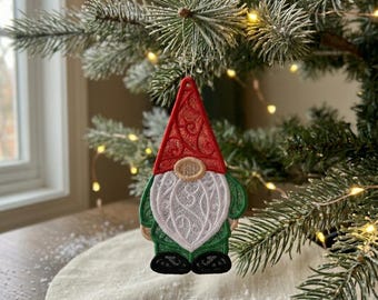 Lace Christmas Gnome Ornament