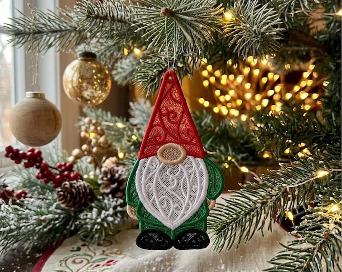 Lace Christmas Gnome Ornament