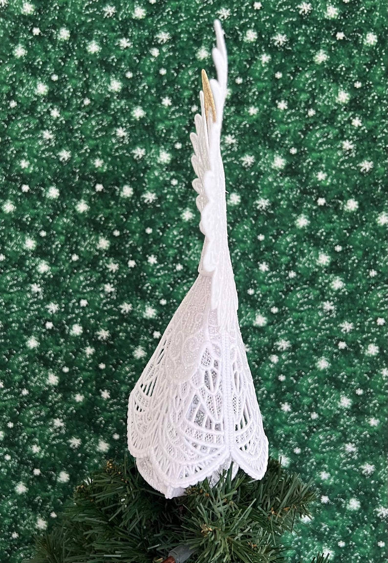 Sparkling Lace Angel Tree Topper afbeelding 3