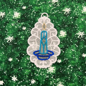 Hanukkah Candle Lace Ornament