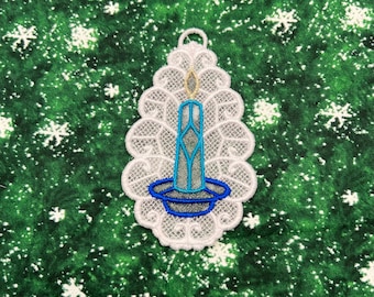 Hanukkah Candle Lace Ornament