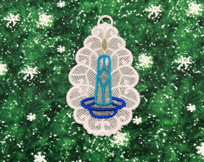 Hanukkah Candle Lace Ornament
