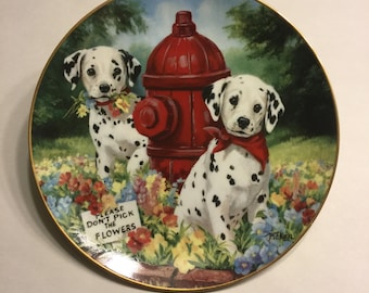 Dalmatian Collector Plate "Please Don't Pick the Flowers"