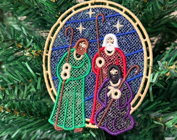 Shepherds in the Field Nativity Lace Ornament
