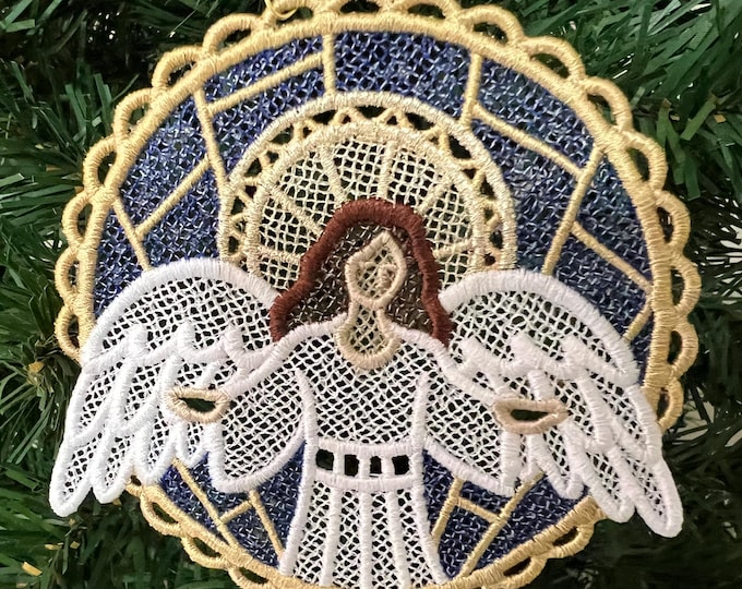 Guardian Angel Nativity Lace Ornament