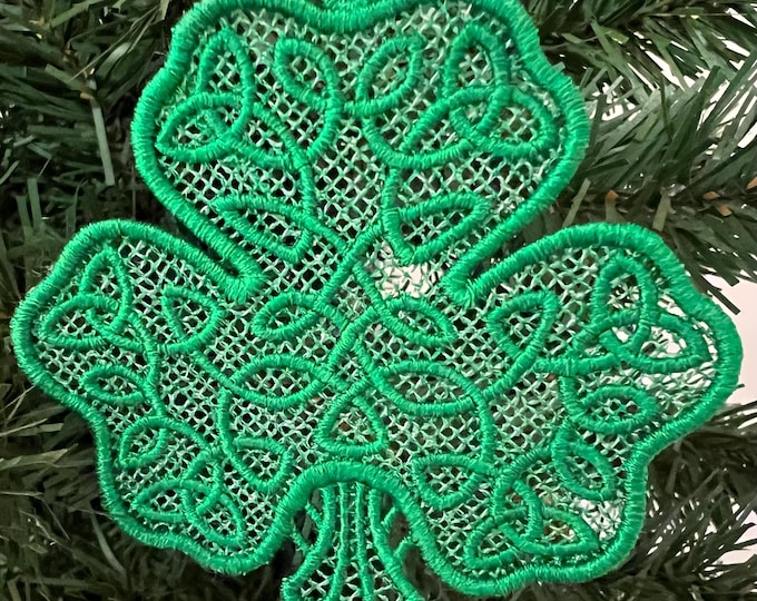 Celtic Shamrock Lace Ornament
