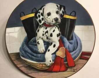 Dalmatian Collector Plate "Pup in Boots" Limited Edition by Linda Picken