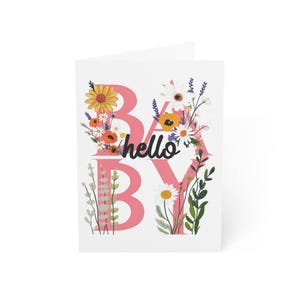 Cartes de voeux florales pour bébé - Parfaites pour les nouveautés, les baby showers, les faire-part, les jolies cartes de bébé,