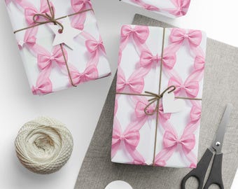 Pink Bows Wrapping Paper: Chinoiserie Gift Wrap
