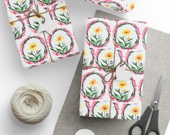 Floral Gift Wrap Paper: Botanical Birthday, Wedding, Holiday Wrapping