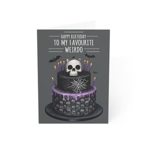 Spooky Skull Greeting Card Set: Gothic Halloween Birthday Cards