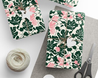 Floral Wrapping Paper, Elegant Gift Wrap for Birthdays, Holidays, Special Occasions, Eco-Friendly Gift Packaging