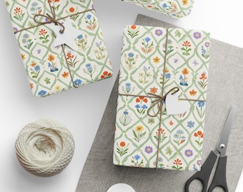 Papel de regalo floral: Diseño botánico ecológico