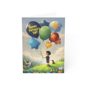 Biglietto animato per la festa del papà - Grazioso design a palloncino, Ti amo papà, regalo per la festa del papà, regalo per papà
