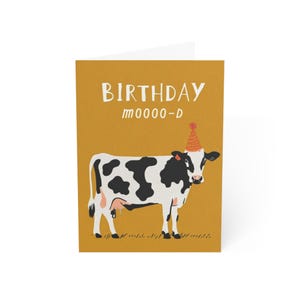 Biglietti d'auguri carini a forma di mucca per il compleanno, biglietti d'auguri unici a forma di mucca, set di biglietti divertenti con animali da fattoria, assortimento di biglietti d'auguri per festeggiamenti, biglietto divertente con mucca.