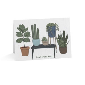 Biglietti di auguri a tema vegetale per la migliore mamma di sempre, biglietti ecologici per la festa della mamma, auguri di compleanno, decorazioni per la casa, amanti delle piante