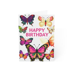 Biglietti d'auguri di compleanno a forma di farfalla - Biglietti colorati e allegri, inviti per feste, biglietti per sorella, migliore amica, mamma
