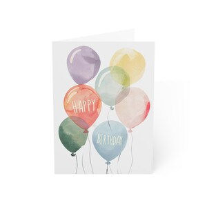 Ballon-Geburtstags-Grußkarten - Aquarell-Ballons, einzigartige Geburtstagswünsche, Briefpapier, Feierkarten, Partyeinladungen