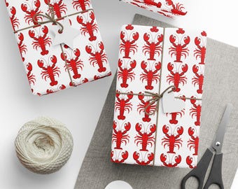 Papier cadeau homard : papier cadeau unique sur le thème aquatique