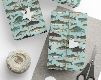 Aquatic Fish Wrapping Paper: Ocean Theme Gift Wrap