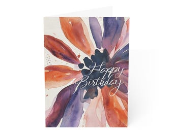 Floral Birthday Greeting Card: Watercolor Flower Design