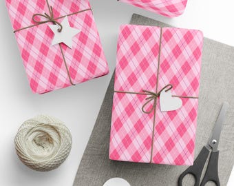 Roze geruit inpakpapier: stijlvolle geruite cadeauverpakking