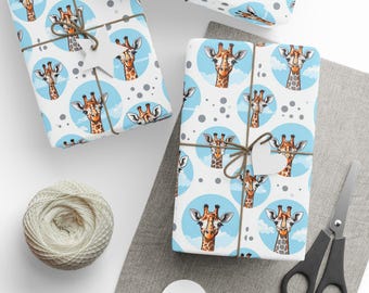 Carta da regalo con stampa giraffa: carta da regalo con stampa animalier, compleanno, baby shower