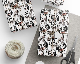 Dalmatian Spots Wrapping Paper | Black White Spotted Gift Wrap