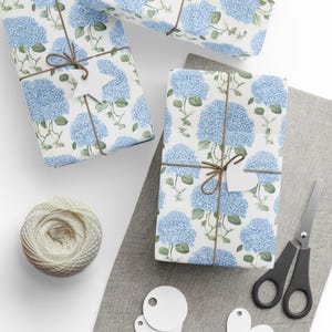 Botanical Blue Floral Gift Wrap: Eco-Friendly Celebrations