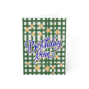 Leuke liefdesverjaardagskaart, wenskaart groen patroon, pop van kleur, romantische kaart, verjaardagswensen, sentimenteel