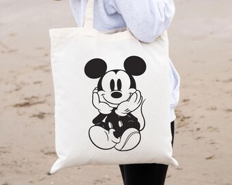 Mickey Mouse Tote Bag – Vintage Disney Tote for Disneyland or Disneyworld Trip, Cute Kids Disney Aesthetic Vacation Bag