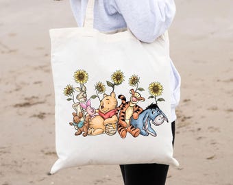 Winnie Bear and Friends Tote Bag,Pooh and Friends Tote Bag,Disney Trip Tote,Disney Vacation Bag,Tigger Bag,Disney Tote Bag,Kids Tote Bag