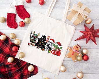 Disney Christmas Tote Bag,Disney Xmas Tote Bag,Disneyland Christmas Vacation,Star Wars Tote Bag,Christmas Gifts,Darth Vader Christmas Bag