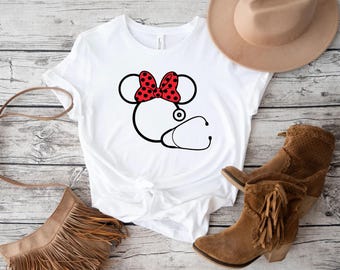 Minnie Stethoscope Shirt,Disney Nurse T-shirt,Nurse Life Outfit,Gift For Nurse,Nurse Appreciation,Nurse Sweatshirt,Nursing School Tee