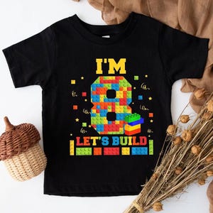 Building Block Birthday Boy Girl Shirt,Custom Birthday Buiding Shirt,Building Block Themed,Brick Birthday Shirt,Little Builder Kid Gift