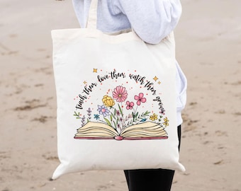 Wildflower Teacher Tote Bag: Custom Educator Gift