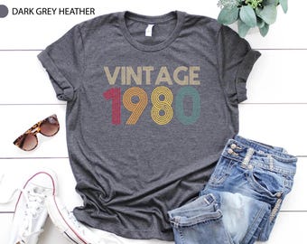 Vintage 1980 T-Shirt: 45th Birthday Gift