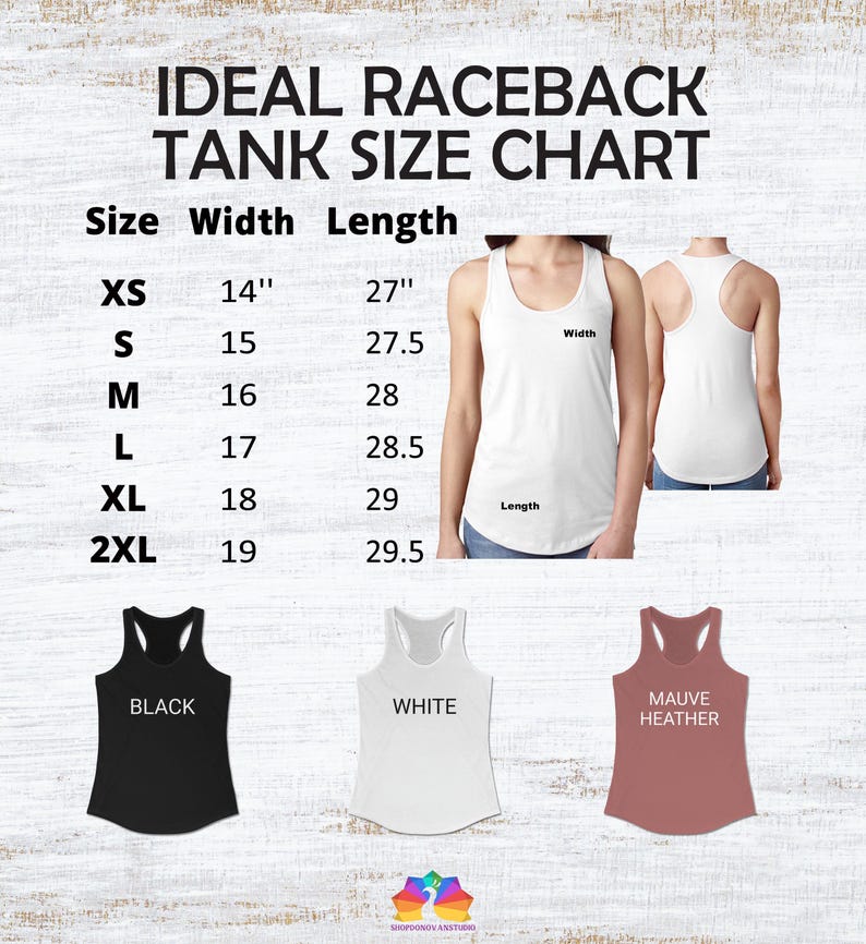 a women's tank top with measurements and measurements