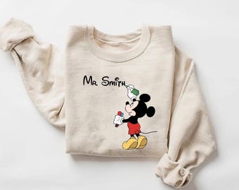 Disney Teacher Shirt,Custom Teacher Sweatshirt,Teacher Gift Shirt,Mickey School Shirt,Customized Name Teacher Shirt,Teacher Sweater
