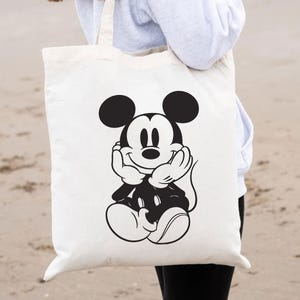 Mickey Mouse Tote Bag – Vintage Disney Tote for Disneyland or Disneyworld Trip, Cute Kids Disney Aesthetic Vacation Bag