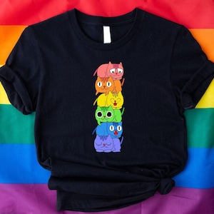 Rainbow Cats Shirt,Purride Shirt,LGBT Shirt,Gift for Lesbian Gay,Rainbow Pride Shirt,Cat Lover Gift,Pride Shirt,LGBTQ T-Shirt Gift