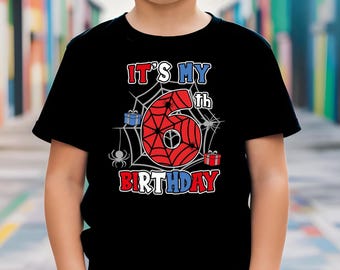 Custom Spider Birthday Shirt: Personalized Age Kids T-Shirt