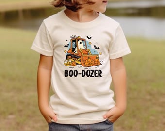 Boo-Dozer Halloween Toddler - Youth Shirt: Funny Bulldozer Graphic Tee