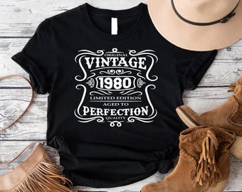 Vintage 1980 45th Birthday Shirt: Limited Edition Aged Tee