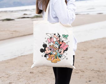 Mickey And Friends Disney Tote Bag,Custom Disneyworld Tote,Disney Trip Tote,Disney Vacation Bag,Friends Minnie Donald Daisy Goofy Pluto Bag
