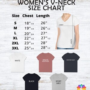 a woman's v - neck size chart with measurements