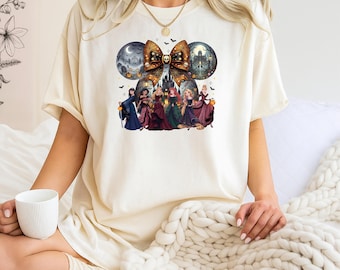 Comfort Colors® Retro Disney Princess Halloween Shirt, Spooky Magic Castle Tee, WDW Family Halloween Matching TShirt, Disneyworld Girls Trip