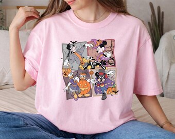 Comfort Colors® Disney Halloween Shirt, Mickey Friends Halloween Tee, Disney World Spooky T-Shirt, Halloween Disney Family Trip Gift