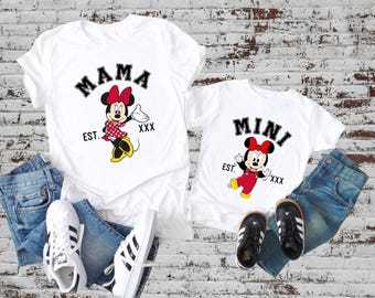 Disney Mama and Mini Shirt,Dada and Mini Outfit,Minnie Mama And Daughter,Family Disney Vacation,Disney Family Shirt,Custom Family Shirt